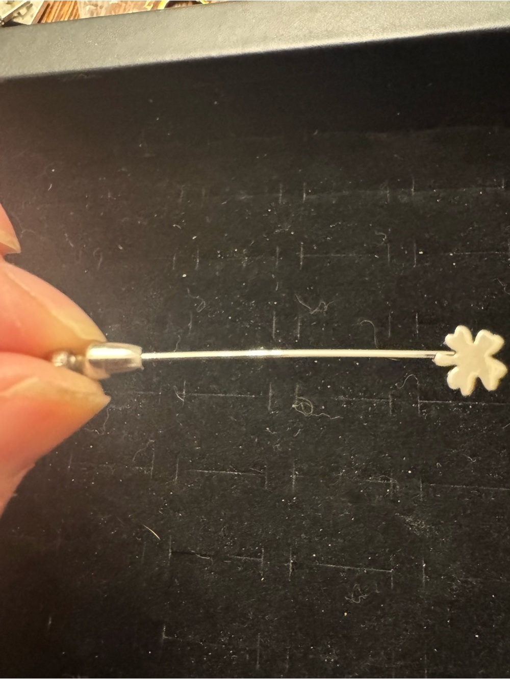 Sterling Silver Lucky Clover Drop Earring - White
